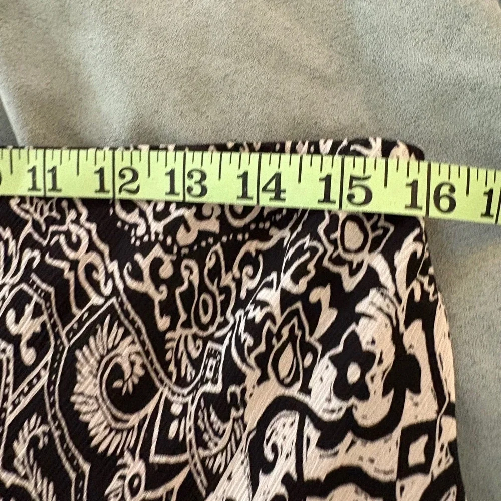 Lauren Ralph Lauren Silk Black‎ Beige Skirt Flowy Dark Fairy Tiered Vintage Sz M